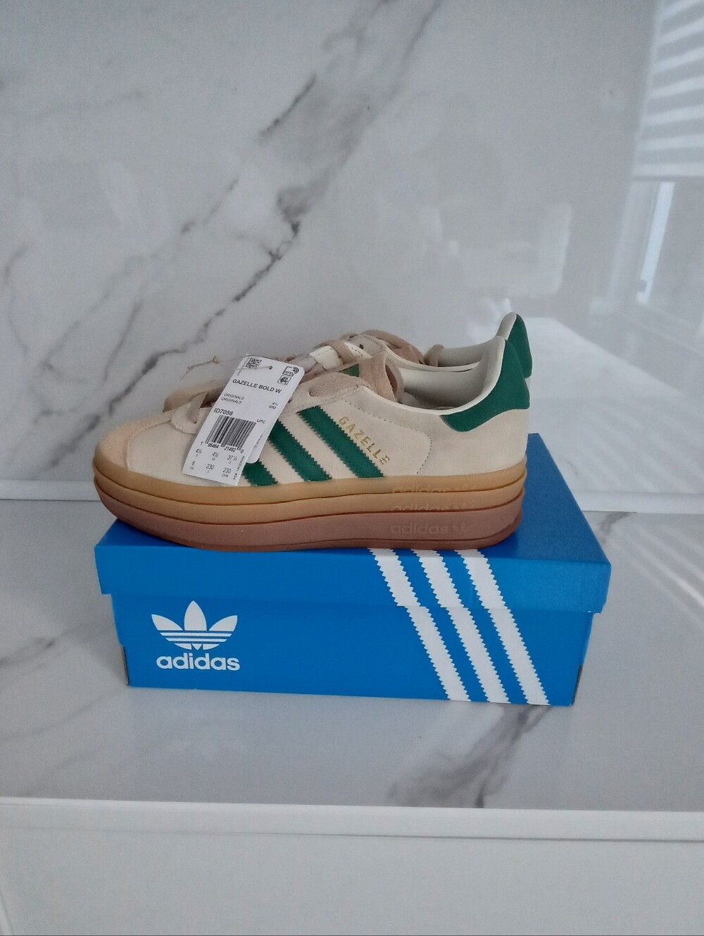 adidas Gazelle Platform Women’s Sneakers in Beige & Green